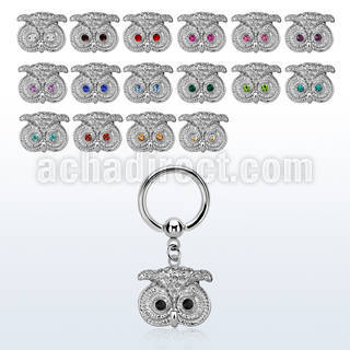 bcrg466 316l steel bcr 1.6mm w a crystal owl face