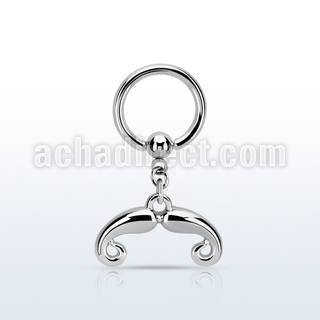 bcrg516 steel bcr w dangling plain downward facing mustache