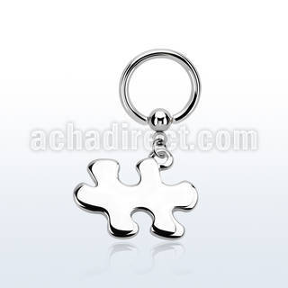 bcrg615 steel bcr 1.6mm w a autism awareness symbol (jigsaw)
