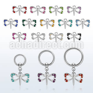 bcrg761 aro bola presion acero colgante mariposa pequena colgante laton chapado plata