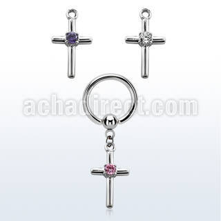 bcrgz394 316l steel bcr 1.6mm w a cross w round prong set cz