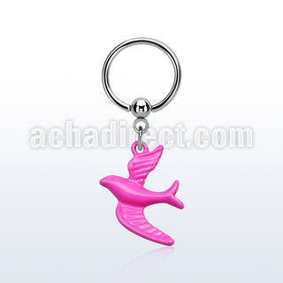 bcrs454 316l steel bcr 1.2mm w a pink color painted bird