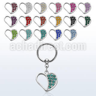 bcrs494 316l steel bcr 1.2mm w a heart with crystals