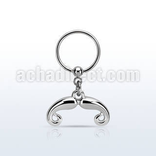 bcrs516 steel bcr w dangling plain downward facing mustache