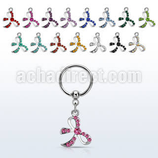 bcrs588 316l steel bcr 1.2mm w a crystal studded bow