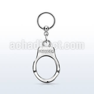 bcrs765 316l steel ball closure ring 1.2mm w dangling handcuff