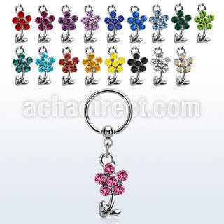 bcrsfl15 316l steel bcr 1.2mm w a crystal flower