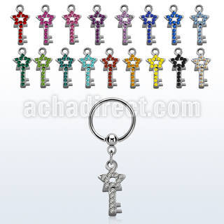 bcrsstky 316l steel bcr 1.2mm w a star key design with crystals 