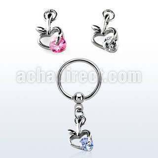 bcrsz374 316l steel bcr 1.2mm w a apple design with cz stone