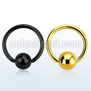 bcrt12g black pvd 316l steel ball closure ring with an 8mm ball