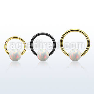 bcrt18o6 pvd plated 316l steel bcr 18g w 6mm synthetic opal ball