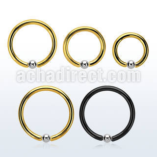 bcrtb25 black or gold steel ball closure ring 2.5mm steel ball