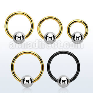 bcrtb6 anodized steel bcr, 14g w a 6mm plain steel ball