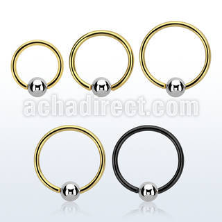 bcrteb4 anodized steel bcr, 16g w a 4mm plain steel ball