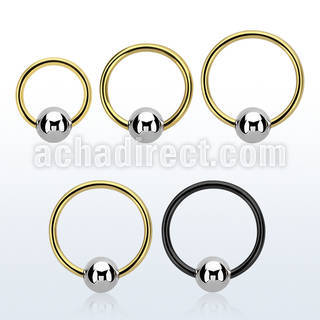 bcrteb5 anodized steel bcr, 16g w a 5mm plain steel ball