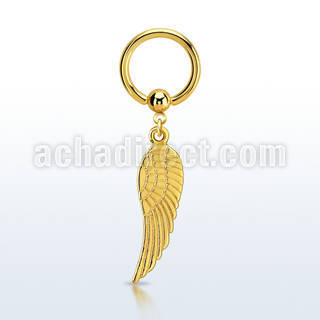 bcrtg584 gold pvd plated steel bcr 1.6mm w plain bird wing
