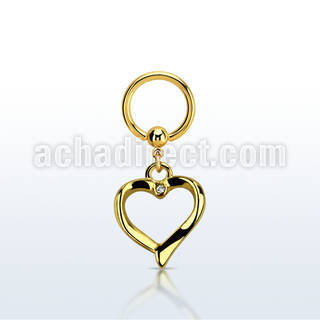 bcrtg666 gold pvd plated steel bcr 1.6mm w heart shape w crystal