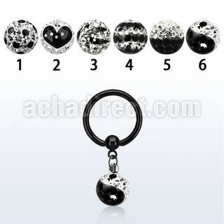 bcrtgfr black steel bcr 1.6mm w ying yang ferido ball