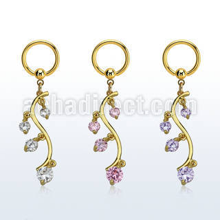 bcrtgz1 gold pvd plated steel bcr 1.6mm w 8mm round cz stone