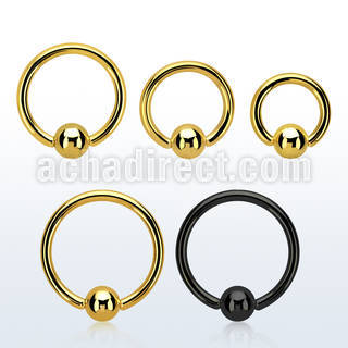 bcrtm pvd plated 316l steel ball closure ring with a 5mm ball