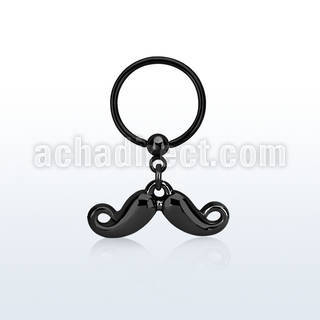 bcrts518 aro bola presion acero 316l pvd negro colgante bigote mayorista