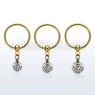bcrtsfr gold steel bcr 1.2mm w ferido glued multi crystals ball