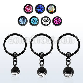bcrtsjb black steel bcr 1.2mm w 5mm two color multi crystal ball