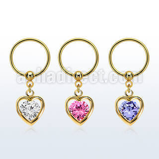 bcrtsz10 anodized steel ball closure ring 1.2mm dangling heart cz