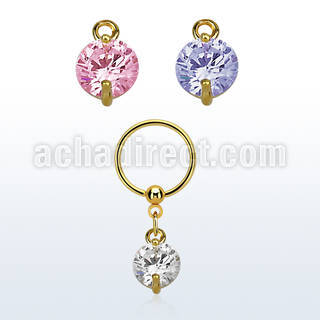 bcrtsz1 gold steel bcr 1.2mm w 8mm round cz stone