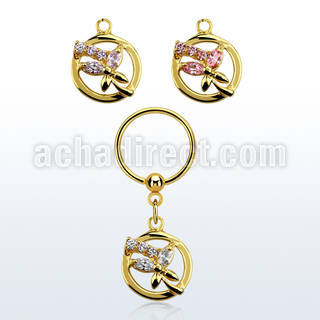 bcrtsz4 gold steel bcr 1.2mm w circle w small butterfly crystal