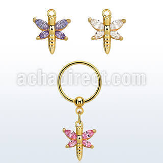 bcrtsz5 aro bola presion acero 316l pvd dorado mariposa zirconia mayorista