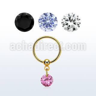 bcrtsz6 gold steel bcr 1.2mm w 6mm round cz stone