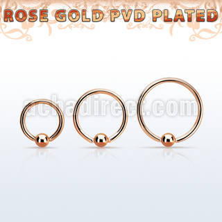 bcrtt18s rose gold 316l steel ball closure ring, w 2.5mm ball