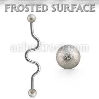 bdafo4 steel industrial zig zag barbell 5mm frosted steel balls