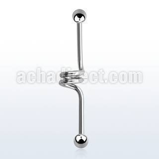 bdc14 316l steel industrial twister barbell with a 5mm ball