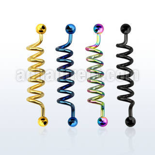 bdtd14 barbell industrial espiral acero quirurgico anodizado bolas 5mm distribuidor