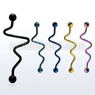 bdte14 anodized 316l steel industrial barbell with a 5mm ball