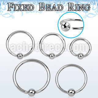 bedr18 surgical steel fixed bead ring, 18g (1mm) w a 2.5mm ball