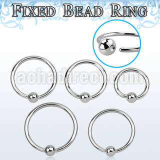 bedr20 surgical steel fixed bead ring, 20g (0.8mm) w a 2mm ball