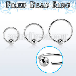 bedr20g 316l steel fixed bead ring, 20g w a 3mm ball