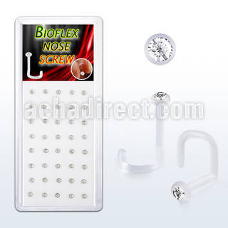 biswcx40 box w 40 pcs of bio flex nose screws w 1 5mm crystals