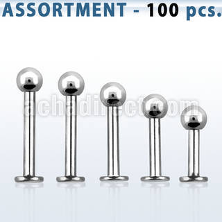 blk03a bulk of 316l steel 1 2mm labrets with 3mm ball