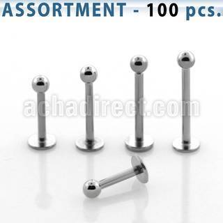 blk03b bulk of 316 steel 1 2mm labrets with 2 5mm ball