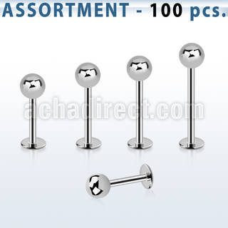 blk03d bulk of 1 2mm 316l steel labrets with 4mm ball