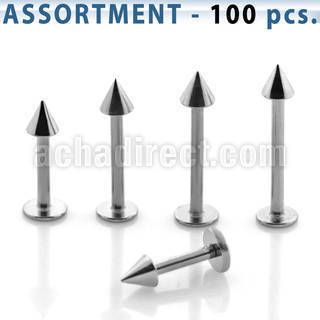 blk04a bulk of 316l steel 1 2mm labrets with 3mm cone
