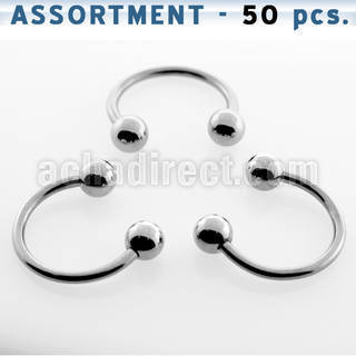 blk112 316l steel circular barbells with two 5mm balls