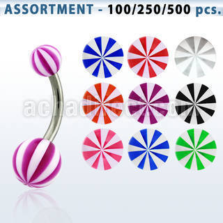 blk134 316l steel belly banana with 5 8 mm acrylic beach ball