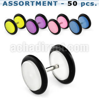 blk170 acrylic glow in the dark fake plugs with rubber o ring