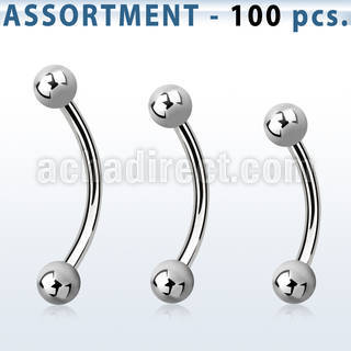 blk18a bulk of 316l steel eyebrow bananas with 3mm balls