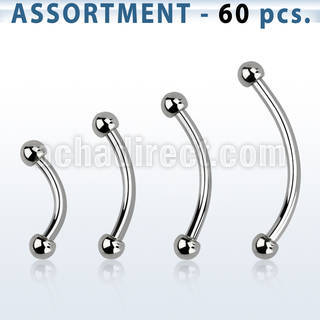 blk18c bulk of 316l steel eyebrow bananas with 2mm balls